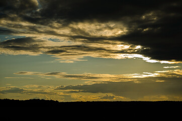 sunset over the clouds