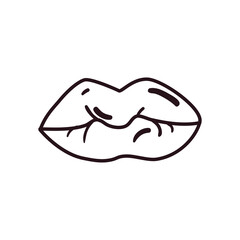 pop art female mouth line style icon vector design