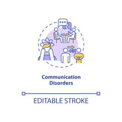 Obraz premium Communication disorders concept icon. Screen addiction symptom idea thin line illustration. Relationship breakdown. Mental damage. Vector isolated outline RGB color drawing. Editable stroke