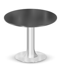 3D illustration of blank black metal round table
