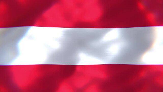Realistic looping 3D animation of the national flag of Austria rendered in UHD