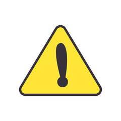 Exclamation mark triangle warning sign line and fill style icon ector design