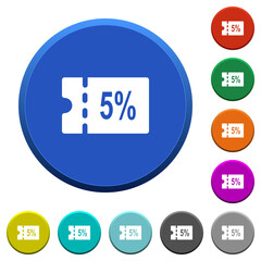 5 percent discount coupon beveled buttons