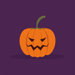 Scary halloween pumpkin. Halloween icon - Vector illustration