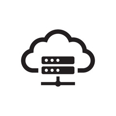 Cloud database icon - cloud server storage icon sign symbol