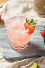Boozy Refreshing Cold Strawberry Margarita