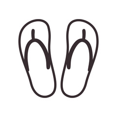 sandals line style icon vector design