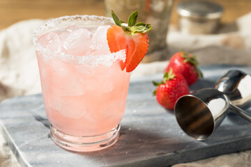 Boozy Refreshing Cold Strawberry Margarita