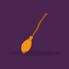 Witchs broom icon. Halloween season icon - Vector