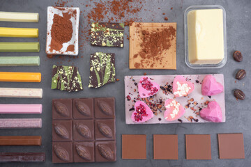 assorted colorful chocolate bar