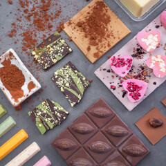 assorted colorful chocolate bar