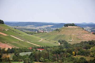The Castle Weibertreu in Weinsberg. View from the Wartberg Heilbronn in Baden-Württemberg, Germany