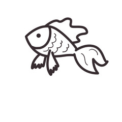 Fish animal line style icon vector design