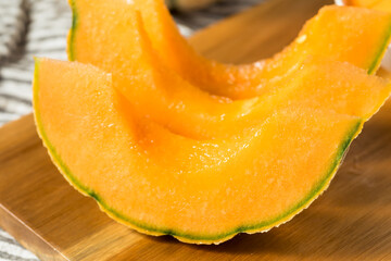 Raw Orange Organic Cantaloupe Fruit