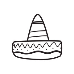 mexican hat free form line style icon vector design