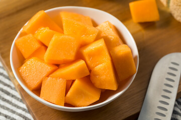 Raw Orange Organic Cantaloupe Fruit