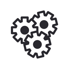 gears line and fill style icon vector design