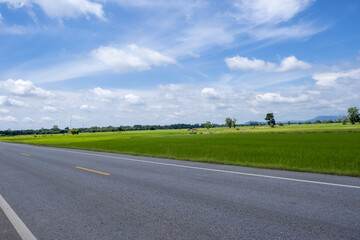Country road and blue sky