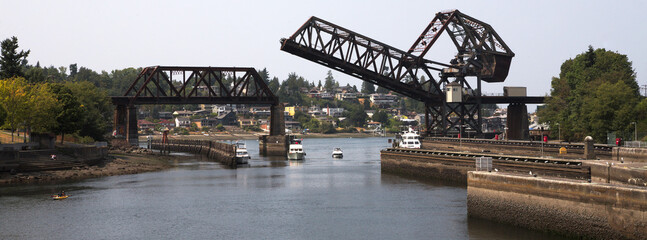 Hiram M. Chittenden Locks and Rail Drawbridge - Salmon Bay Bridge