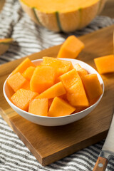Raw Orange Organic Cantaloupe Fruit