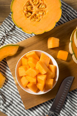 Raw Orange Organic Cantaloupe Fruit