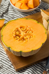 Raw Orange Organic Cantaloupe Fruit