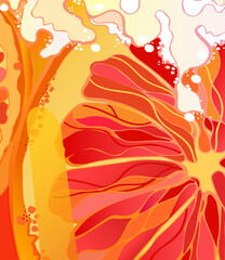 Orange and grapefruit abstract print