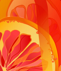 Orange and grapefruit abstract print
