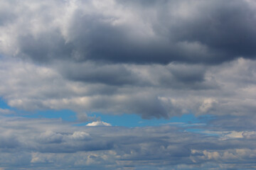 Blue sky and white clouds.