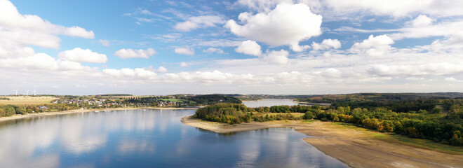 Niedrigwasser am Möhnesee, Sauerland