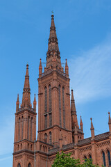 Fototapeta na wymiar Towers of the Marktkirche in Wiesbaden