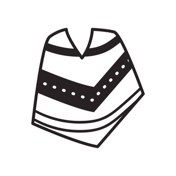 recommend clip art: mexican poncho free form line style icon vector design