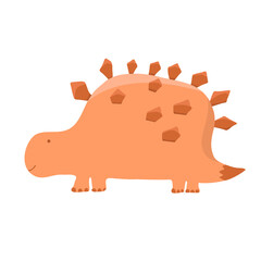 Little cute dinosaur. Vector cartoon illustration. Kids dino image isolated on white background. Baby monster reptile for print on t shirt, book, poster, banner