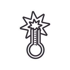 Naklejka premium Thermometer with explosion line style icon vector design