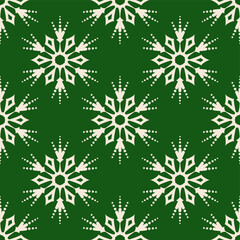 Fototapeta premium Seamless vector snowflakes pattern. Christmas background for wrapping, cover, packaging, gifts etc. New year holiday winter pattern. 