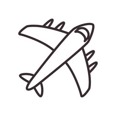 Fototapeta premium airplane line style icon vector design