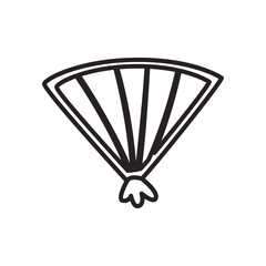 open hand fan free form line style icon vector design