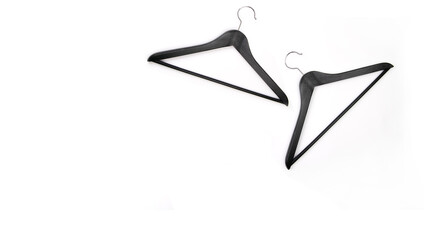 hangers on a white background. the concept of the closet