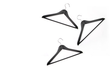 hangers on a white background. the concept of the closet