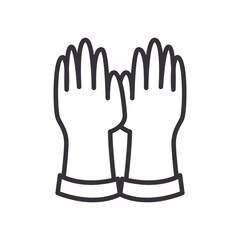 Obraz premium Medical gloves line style icon vector design
