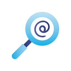 mail in lupe gradient style icon vector design