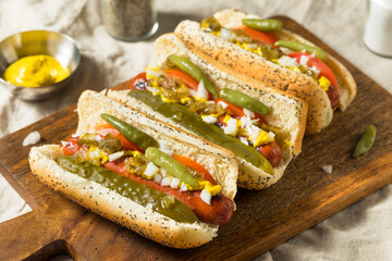 Homemade Chicago Style Hot Dogs