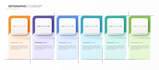 Vector infographic design template. Six options