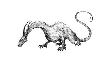 dragon with a long tail without wings monster beast