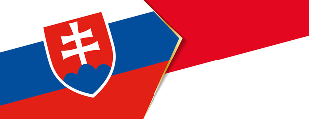 Slovakia and Monaco flags, two vector flags.