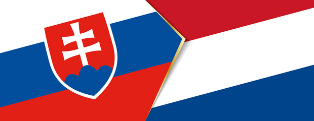 Slovakia and Netherlands flags, two vector flags.