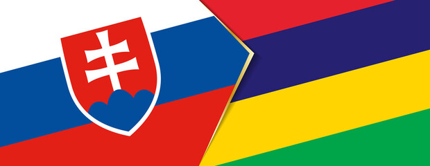 Slovakia and Mauritius flags, two vector flags.