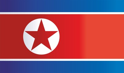 Flag of North Korea, Democratic People's Republic of Korea. Bright, colorful vector illustration.