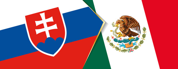 Slovakia and Mexico flags, two vector flags.