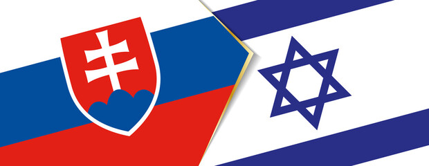 Slovakia and Israel flags, two vector flags.